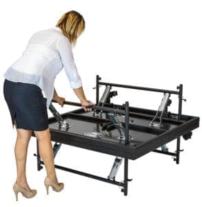 setting up a mobile stage