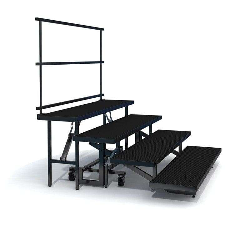 4-TIER STRAIGHT FOLDING CHORAL RISER INDUSTRIAL FINISH